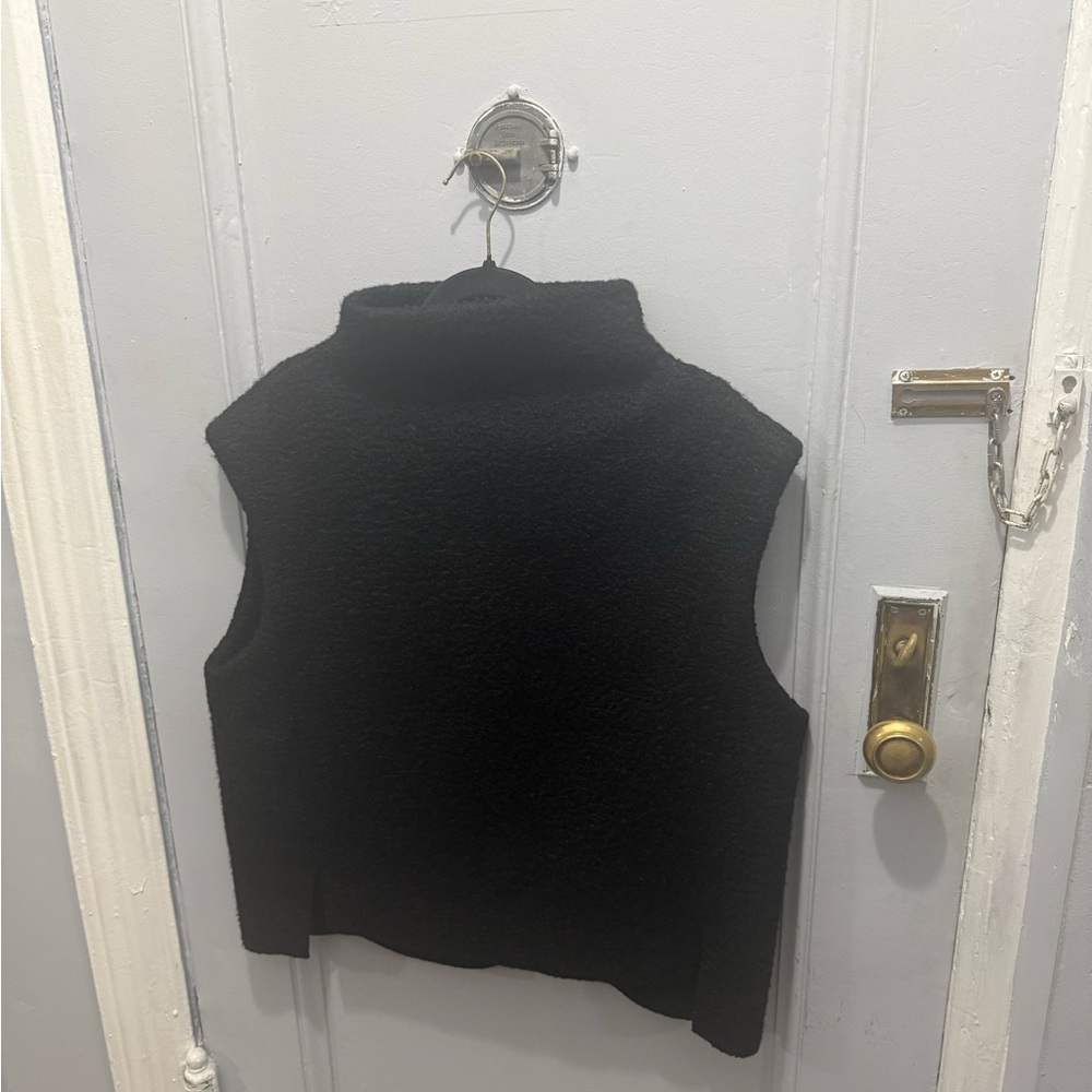 Zara Black Textured Knit Top